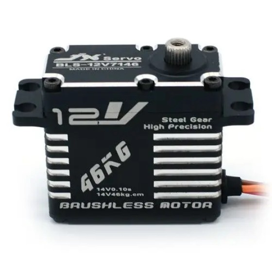 JX Servo BLS-12V7146 46KG 12V High Precision Steel Gear Full CNC Aluminium Shell Structure Digital Brushless Standard Servo